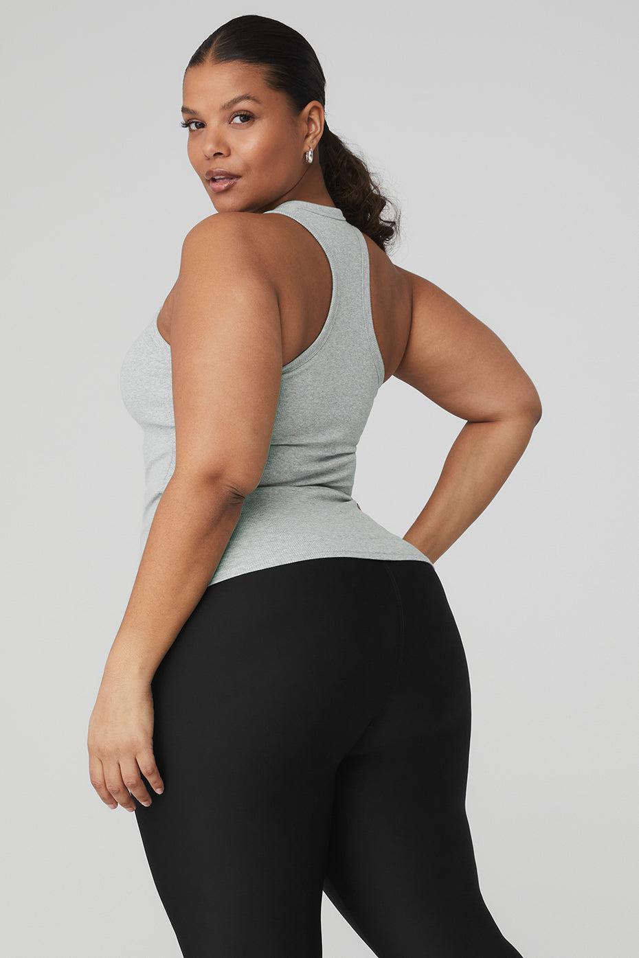 Ribbed Aspire Full Length Tank - Athletic Heather Grey Female Product Image