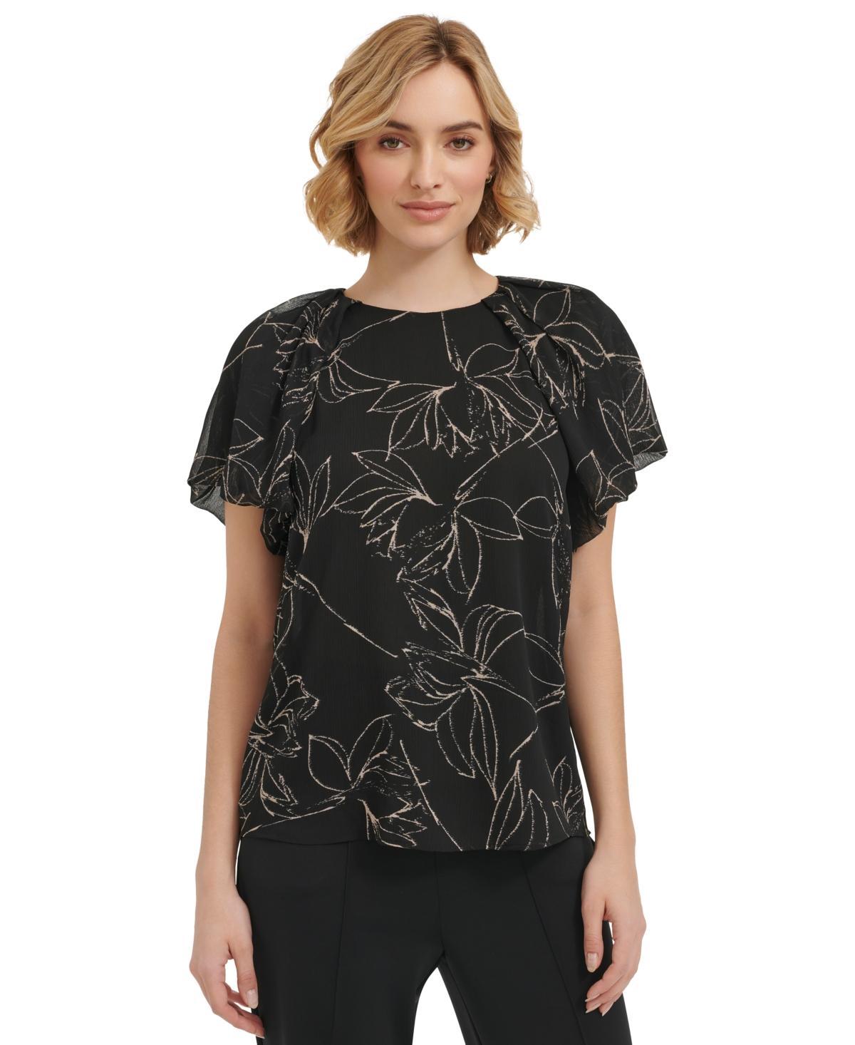 Calvin Klein Womens Short Sleeve Printed Top Product Image