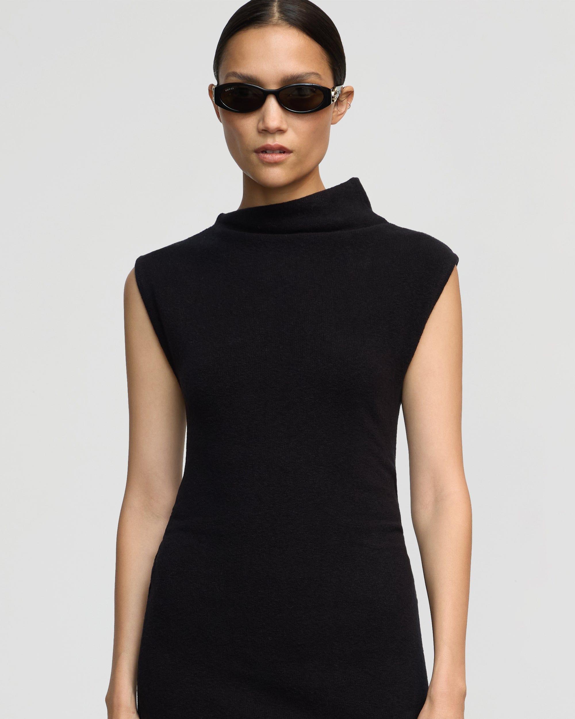 Alaia Asymmetric-Neck Mini Dress Product Image