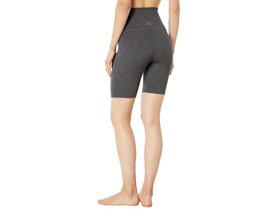 Beyond Yoga Heather Rib High Waisted Biker Shorts (Smoke Heather) Women's Shorts Product Image