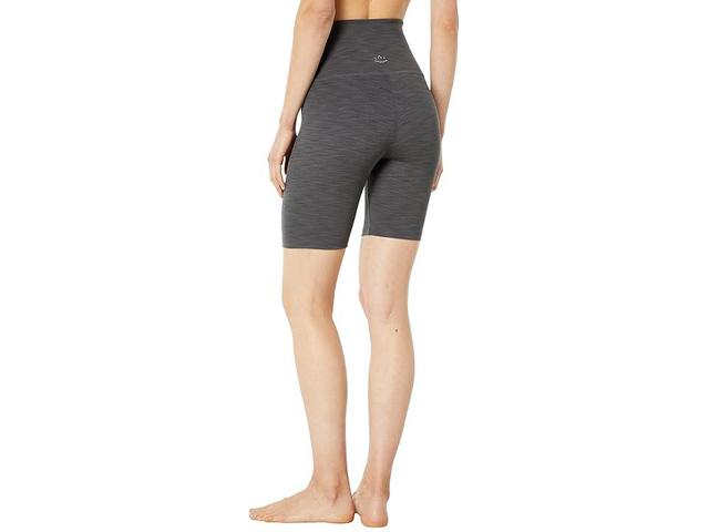 Beyond Yoga Heather Rib High Waisted Biker Shorts (Smoke Heather) Women's Shorts Product Image