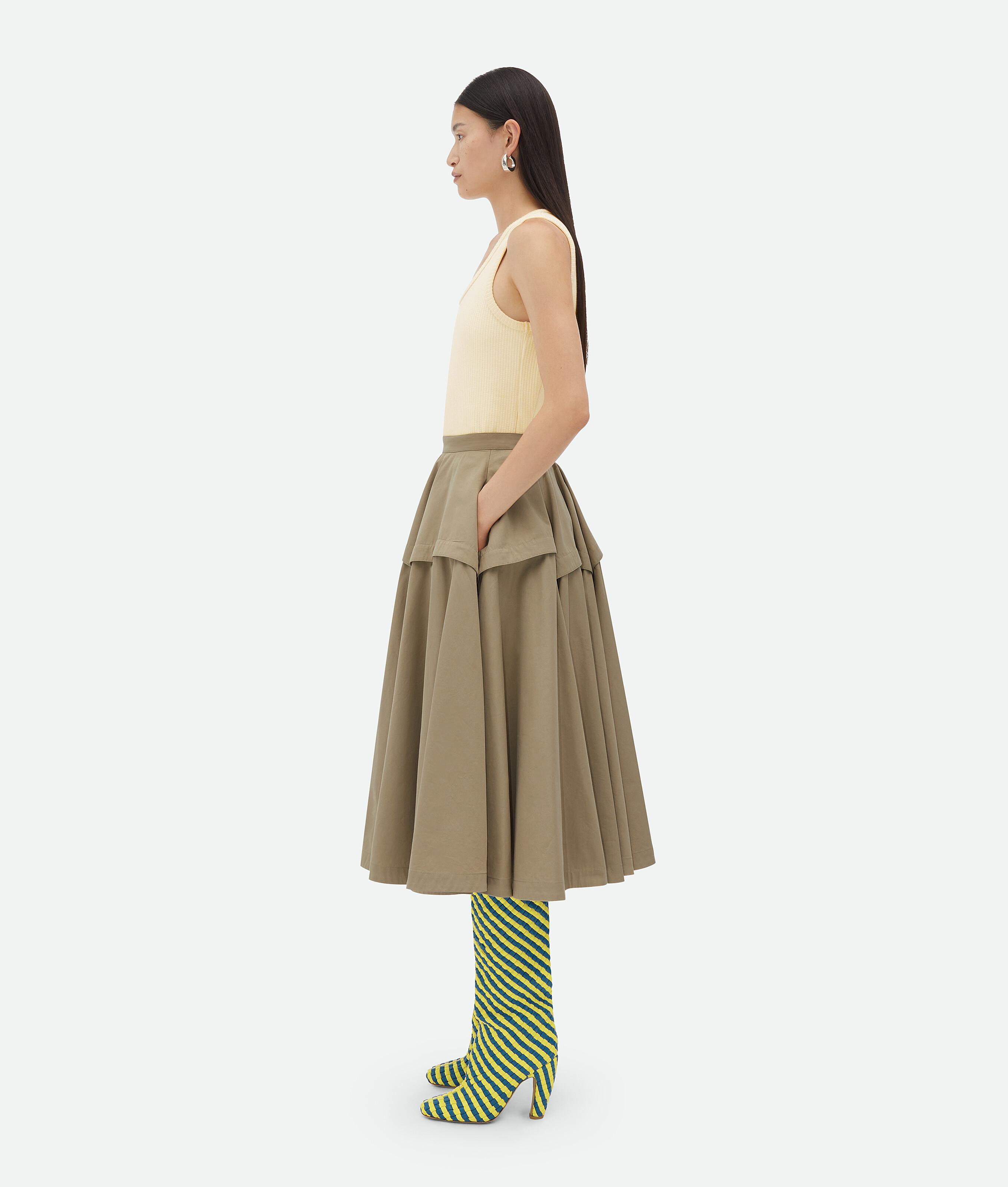 Compact Cotton Skirt In Beige Product Image