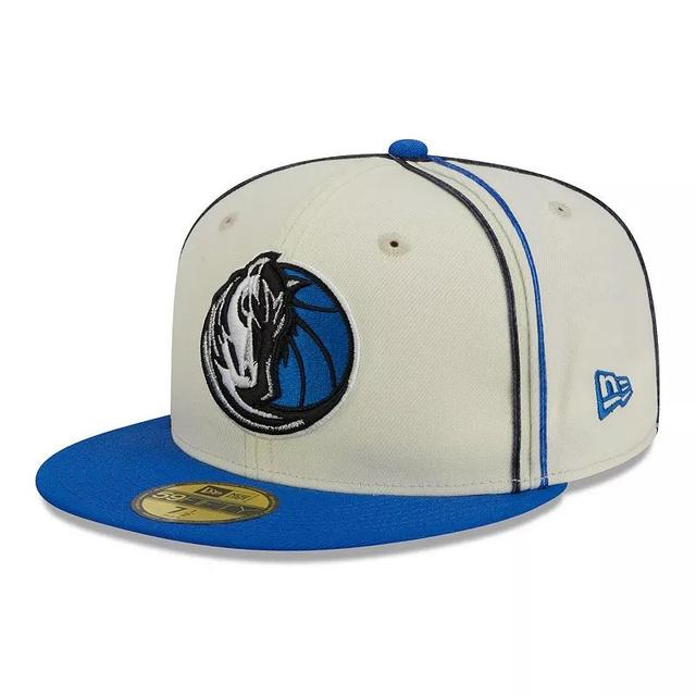 Mens New Era Cream/Blue Dallas Mavericks Piping 2-Tone 59FIFTY Fitted Hat Product Image