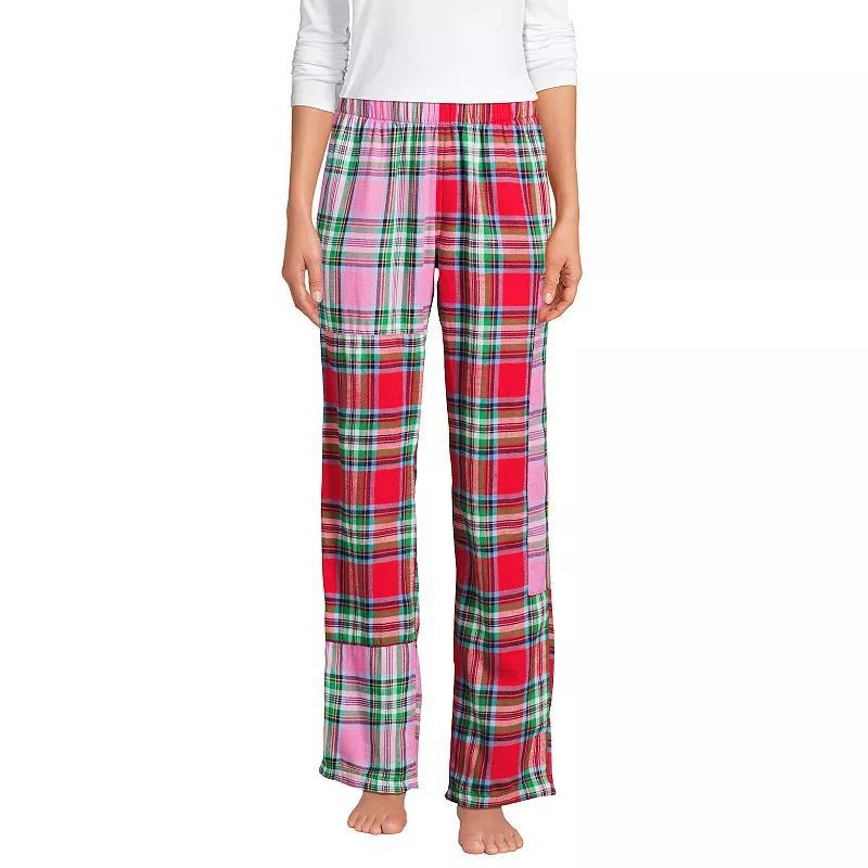 Petite Lands End Flannel Patchwork Pajama Pants, Womens product image