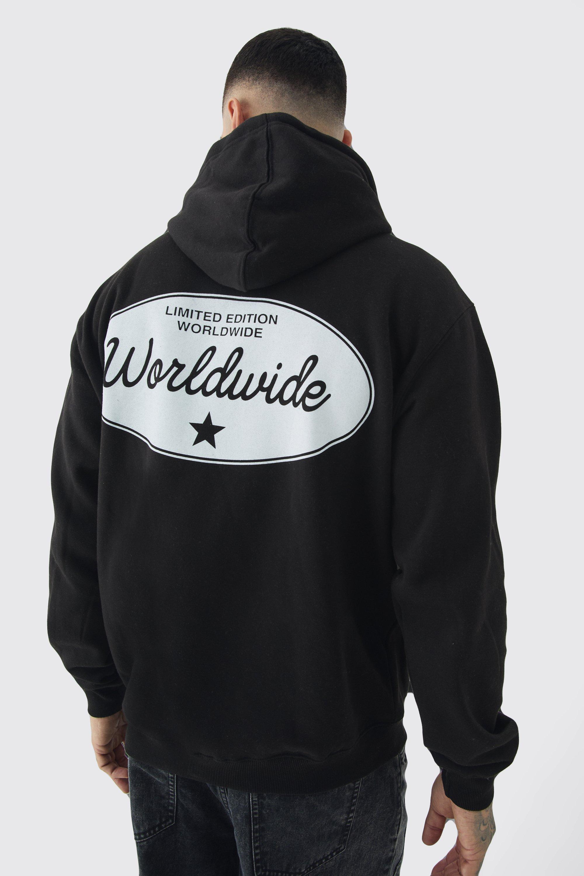 Tall Worldwide Western Oversized Hoodie | boohooMAN USA Product Image