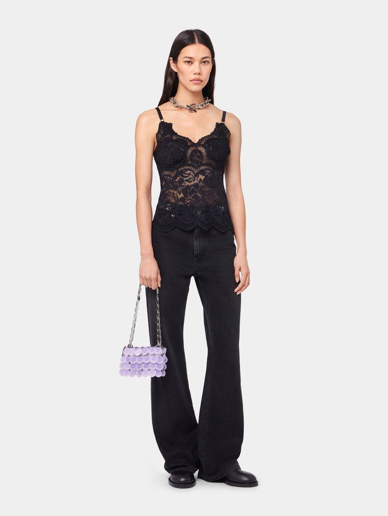 BLACK TANK TOP IN LACE Product Image