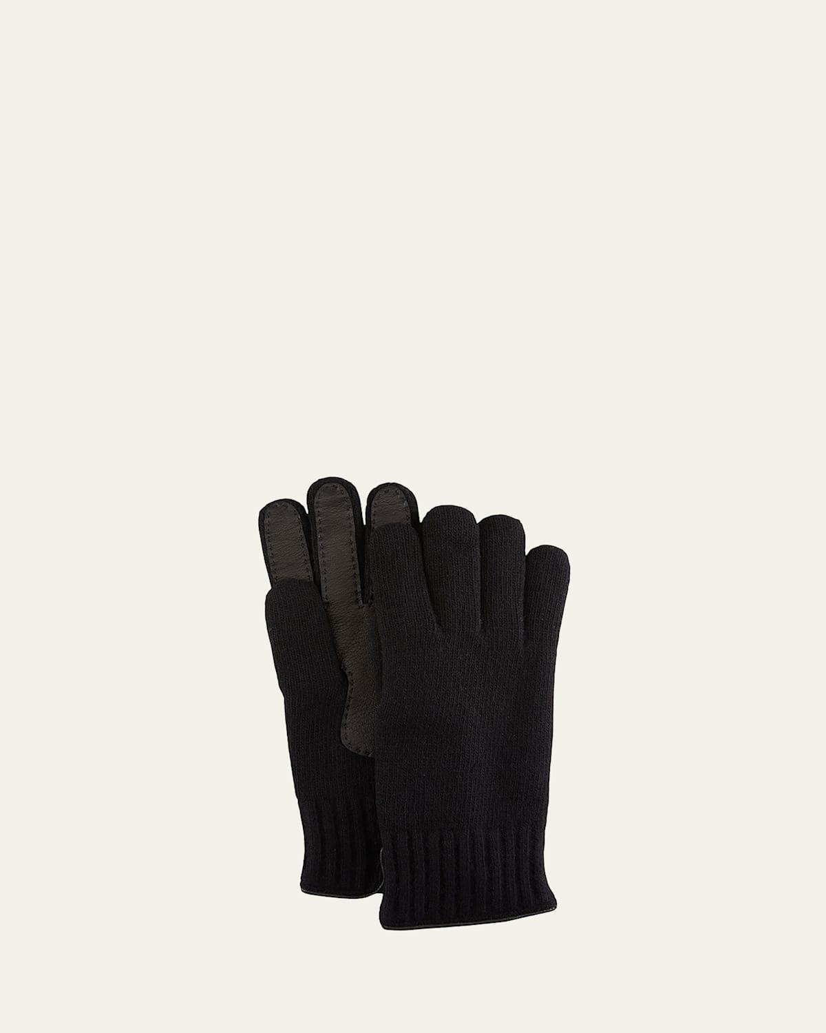 Mens Cashmere Jersey Gloves w/ Deerskin Palms Product Image