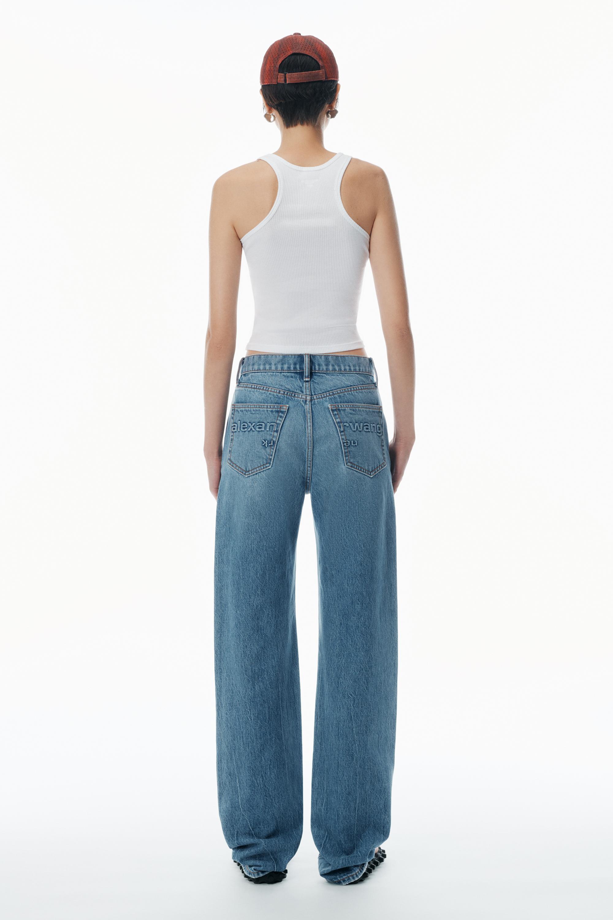 Ez Mid-rise Jeans With Logo Pocket Product Image