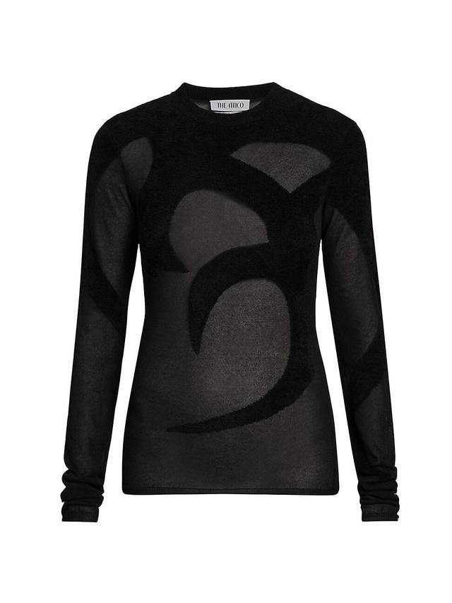 Womens Sheer Fitted Sweater Product Image