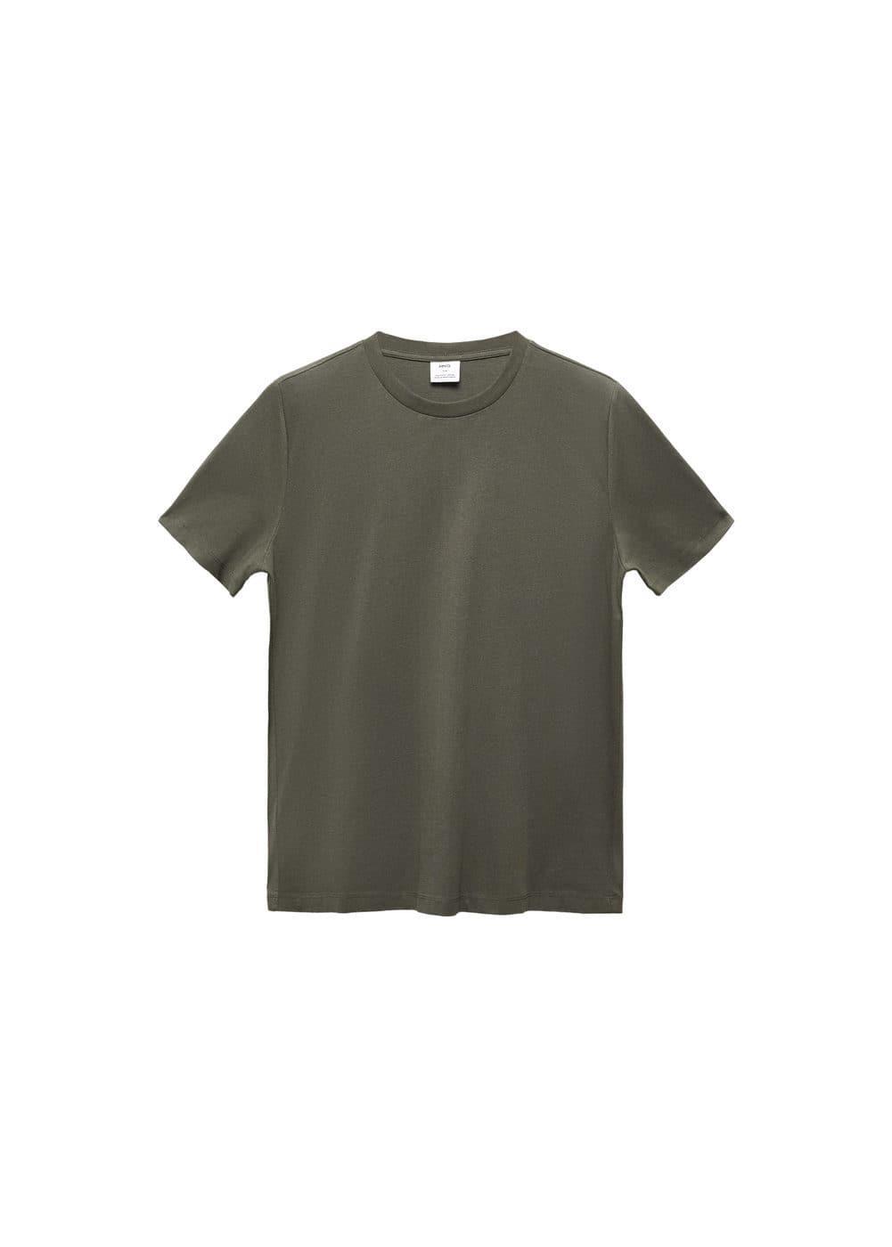 MANGO MAN - Essential cotton-blend T-shirt olive greenMen Product Image