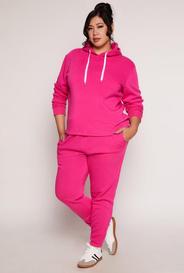 Womens Plus Size Fleece High Waisted Sweatpants Product Image