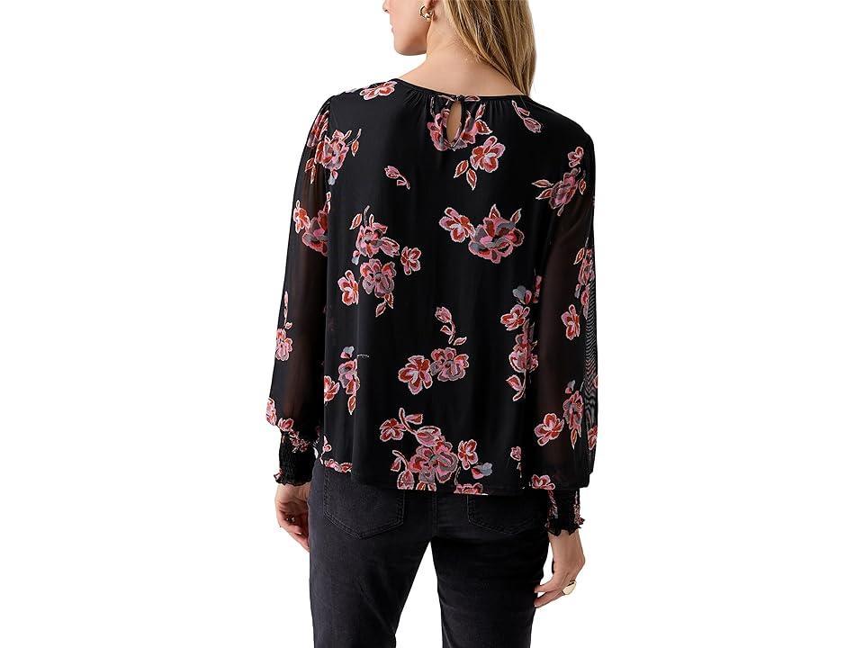 Sanctuary Floral Smocked Shoulder Mesh Top Product Image