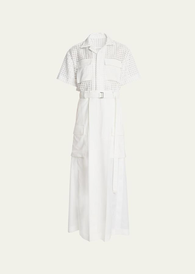 Womens Embroidery Lace Shirtdress Product Image