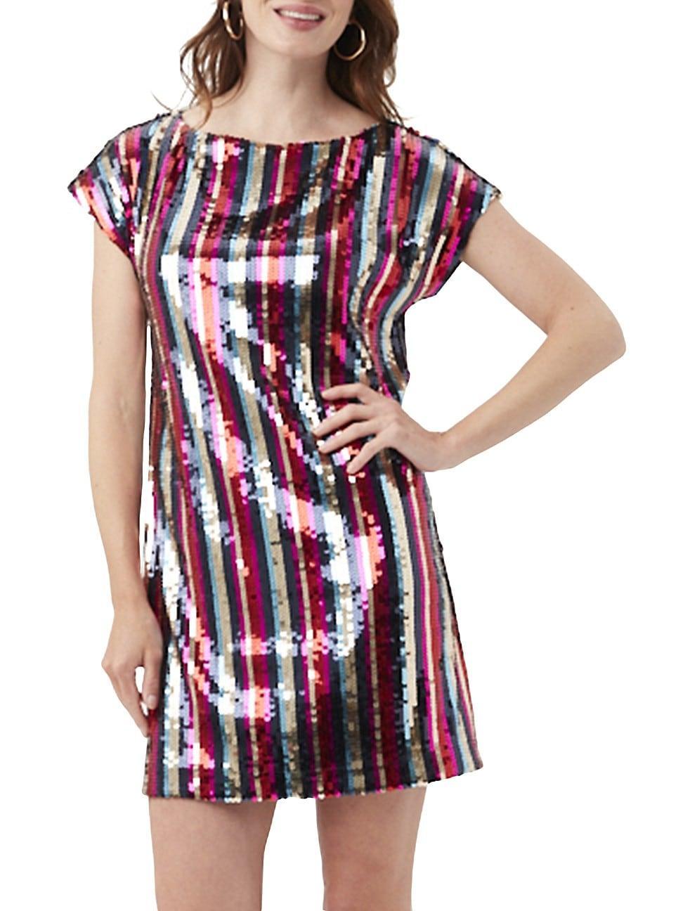 Womens Breene Striped Sequined Minidress Product Image