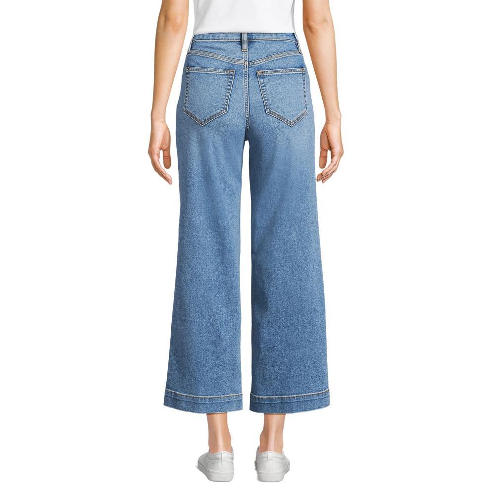 Lands' End Women's Recover Denim High Rise Wide Leg Crop Jeans Product Image