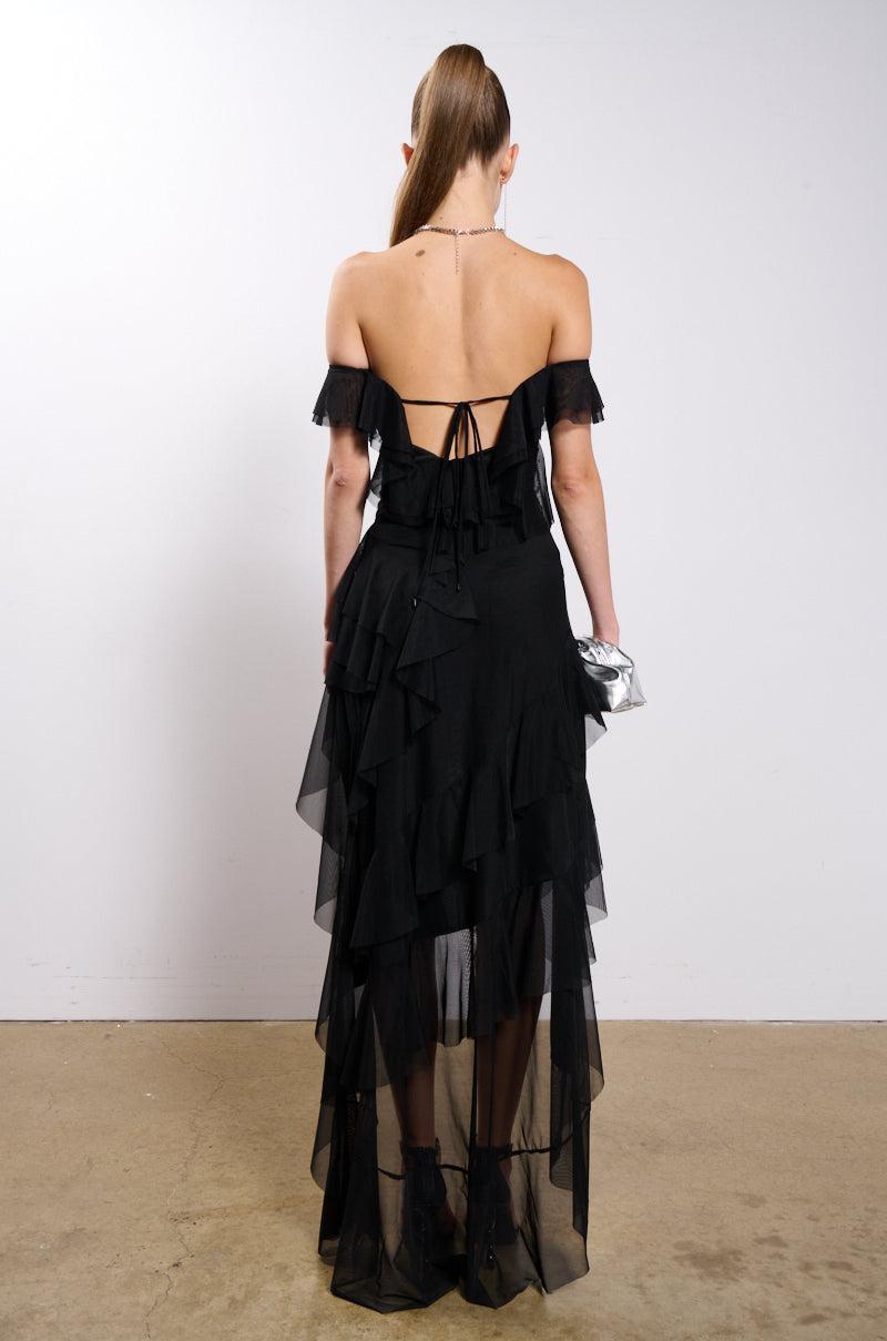 ELEGANT IS MY MIDDLE NAME MESH RUFFLED MAXI DRESS Product Image