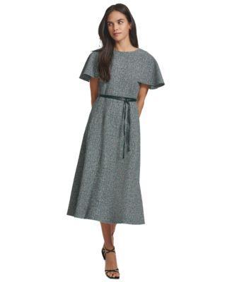 Women's Tweed Belted A-Line Dress Product Image