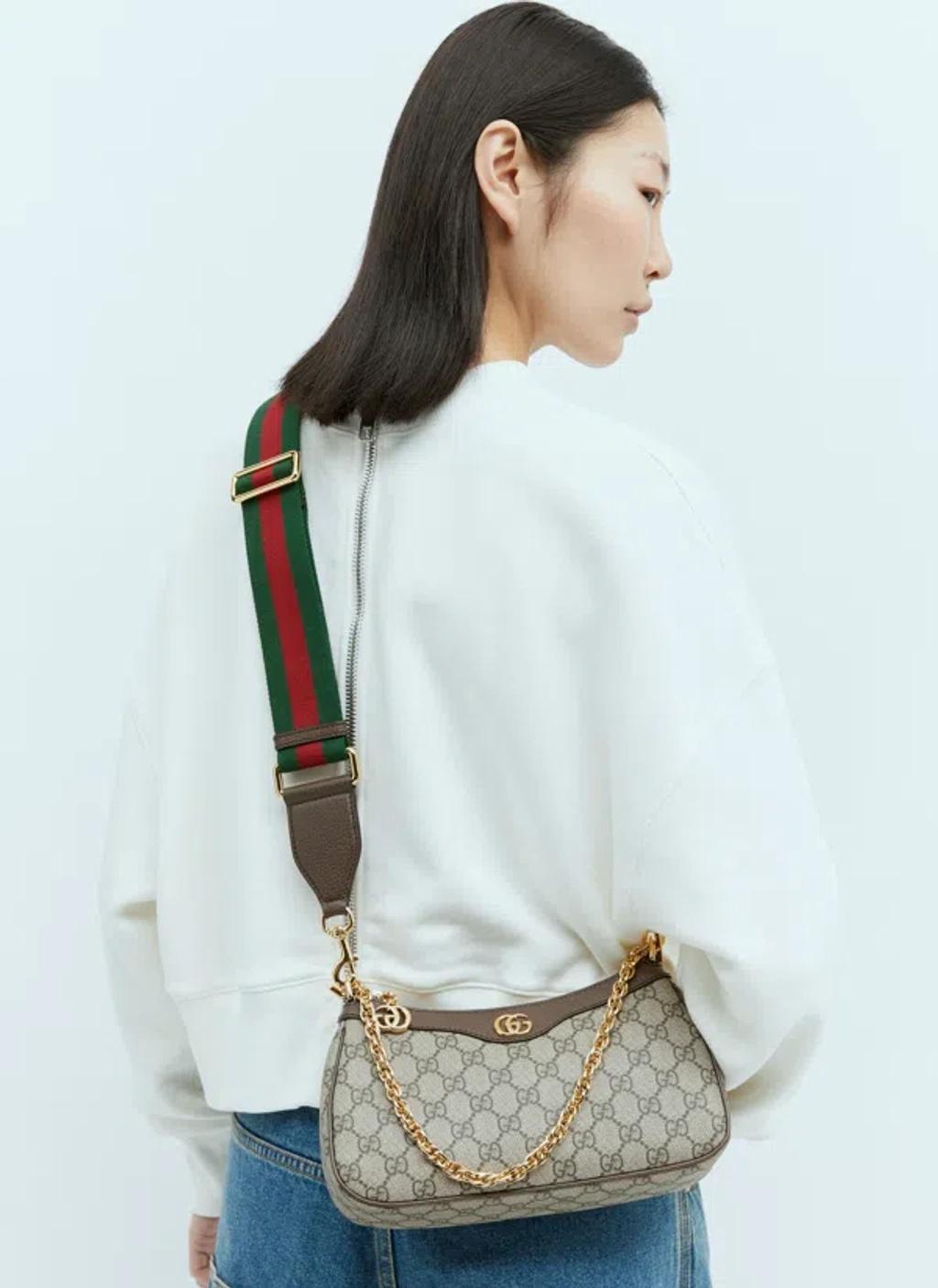 GUCCI Ophidia Small Shoulder Bag In Brown Product Image