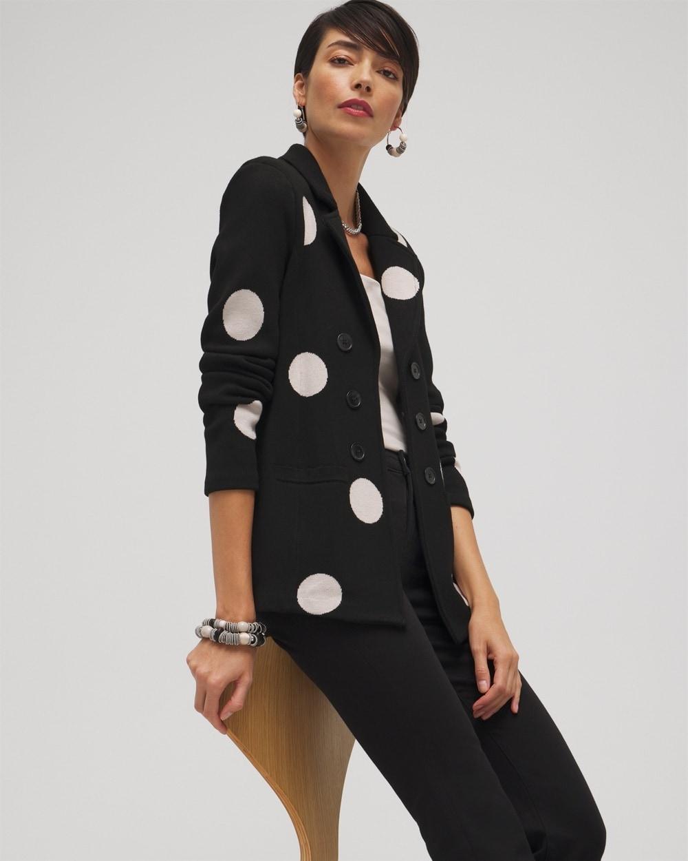 Polka Dot Cardigan Blazer Product Image