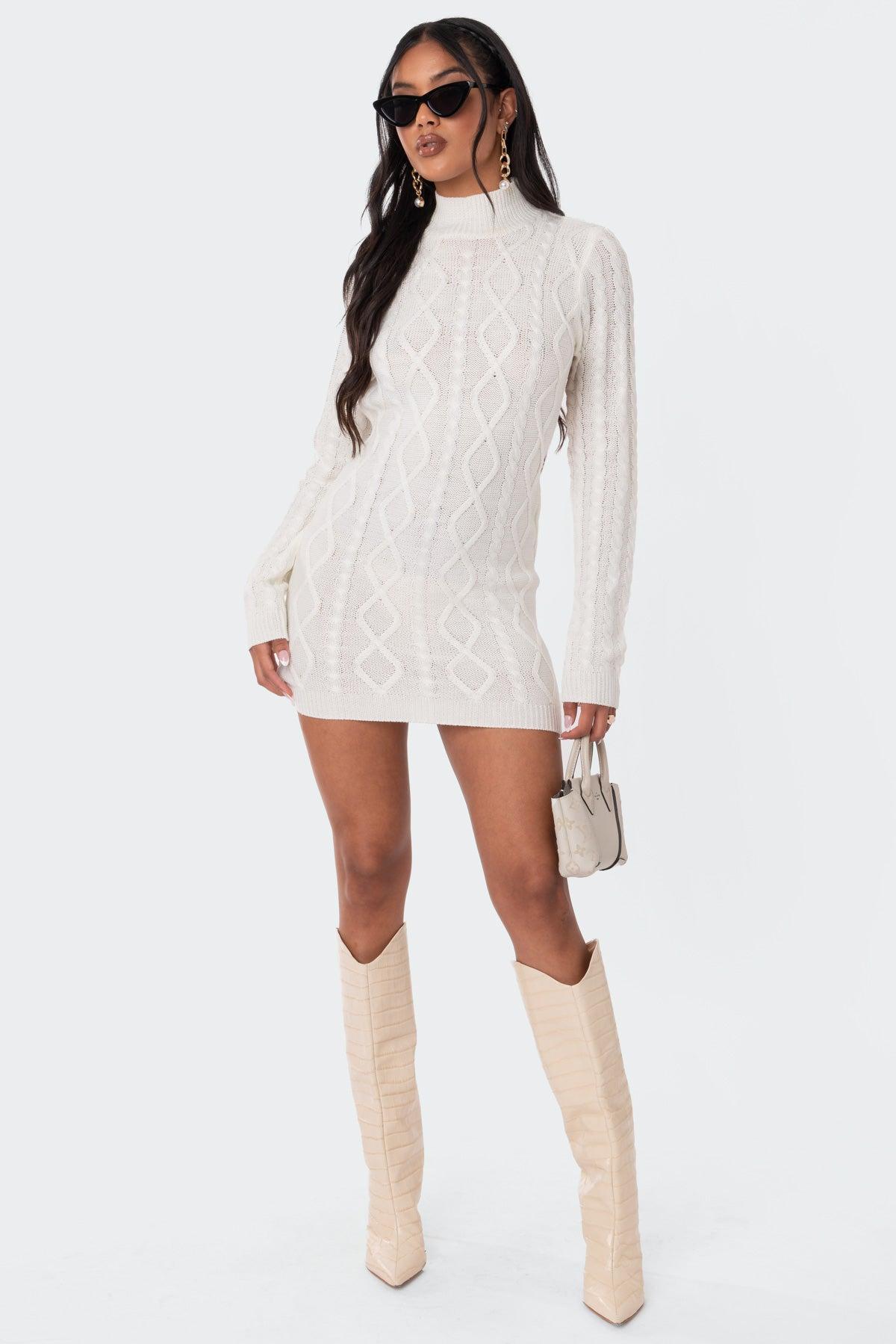 Cable Knit Open Back Dress Product Image