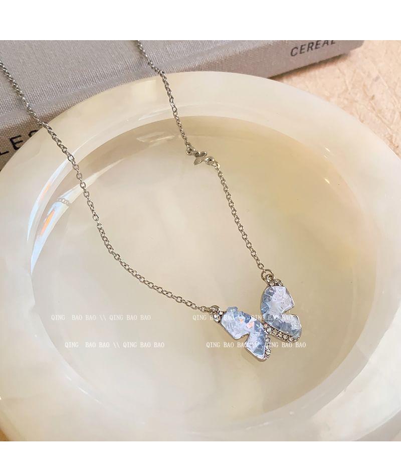 Rhinestone Butterfly Necklace Product Image