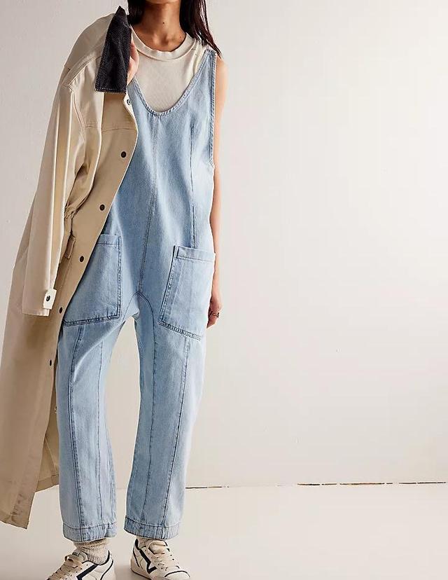 Denim Adjustable Shoulder High Roller Jumpsuit SKJ150 Product Image