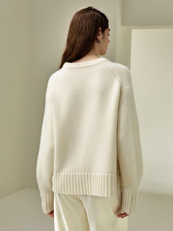 Boxy Crewneck Cashmere Sweater Product Image