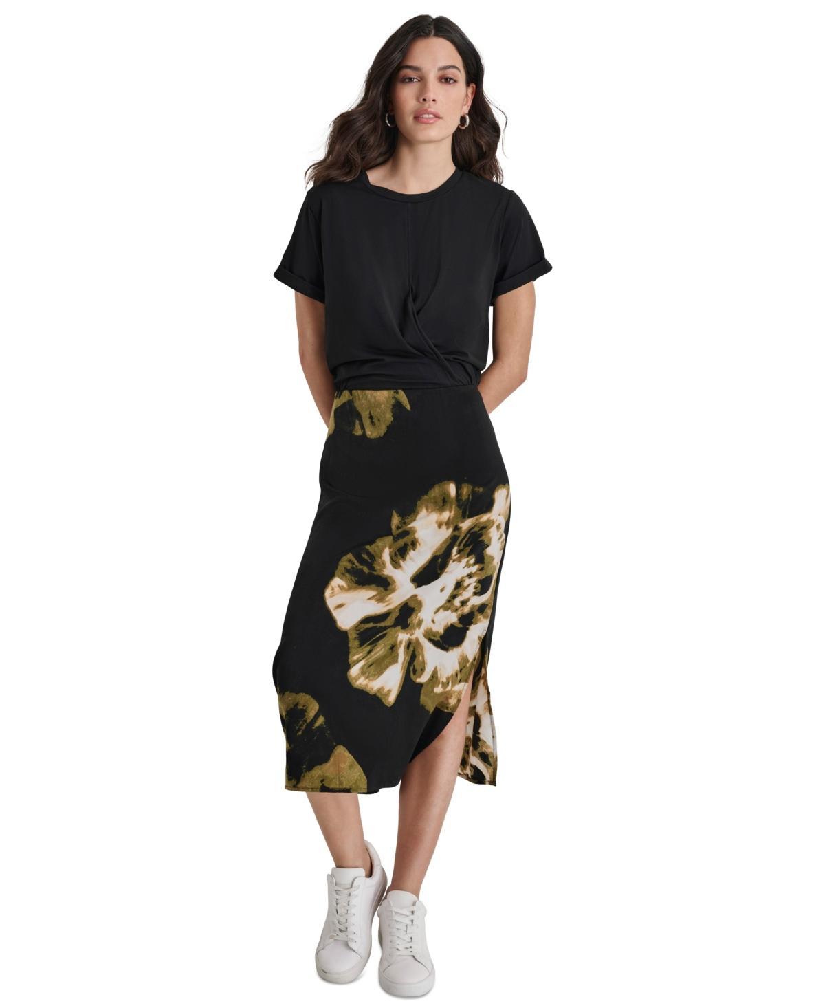 Dkny Womens T-Shirt Midi Dress - Bk Product Image