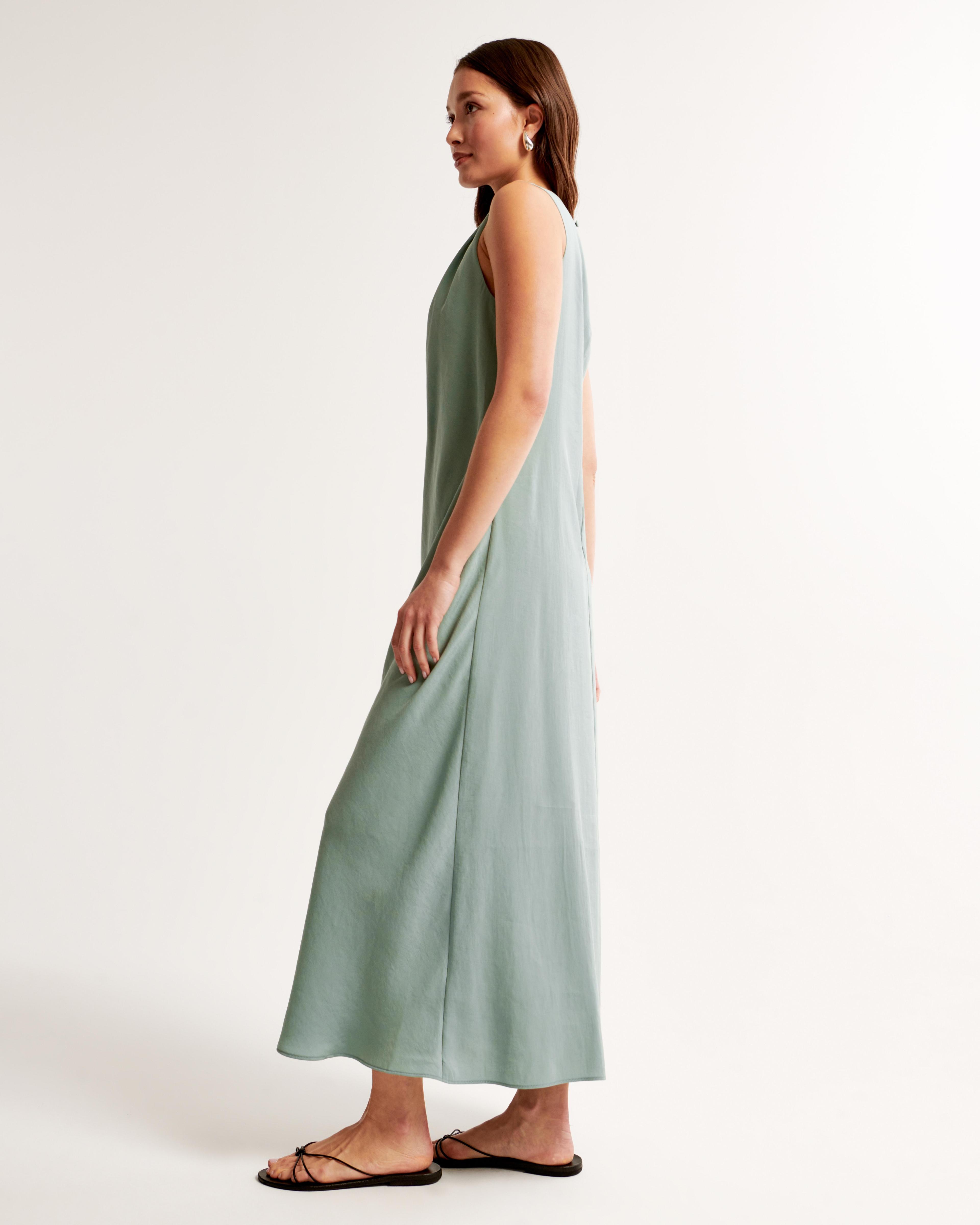 High-Neck Column Midi Dress Product Image