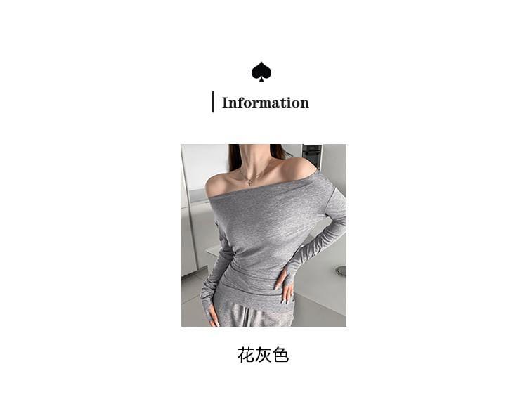 Asymmetrical One-Shoulder Ruched T-Shirt Product Image