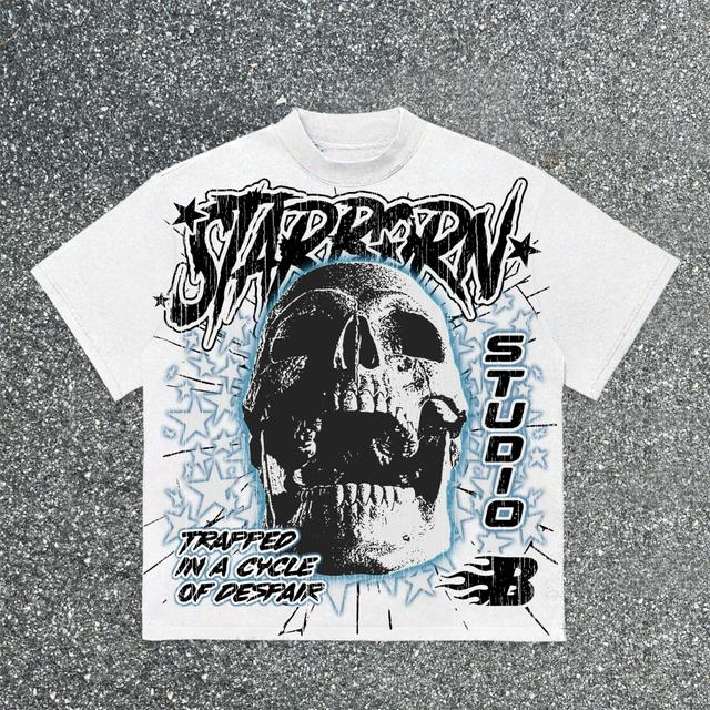 The Birth Of The Star Skull Star Vintage Hellstar Graphic Cotton T-Shirt Product Image