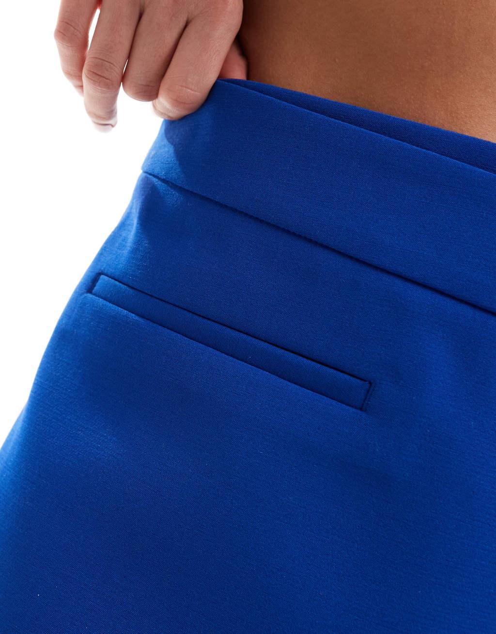 Stradivarius tailored wrap skort in blue  Product Image