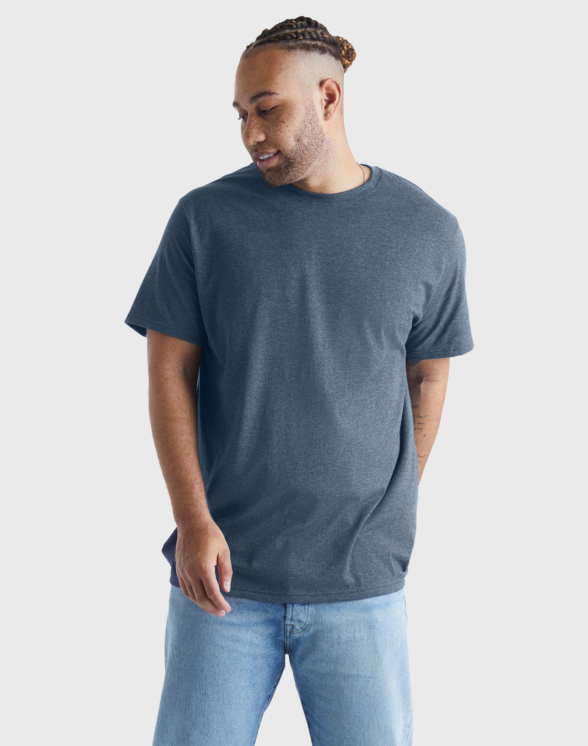 Hanes Originals Mens Cotton T-Shirt Deep Forte Blue 2XL Product Image