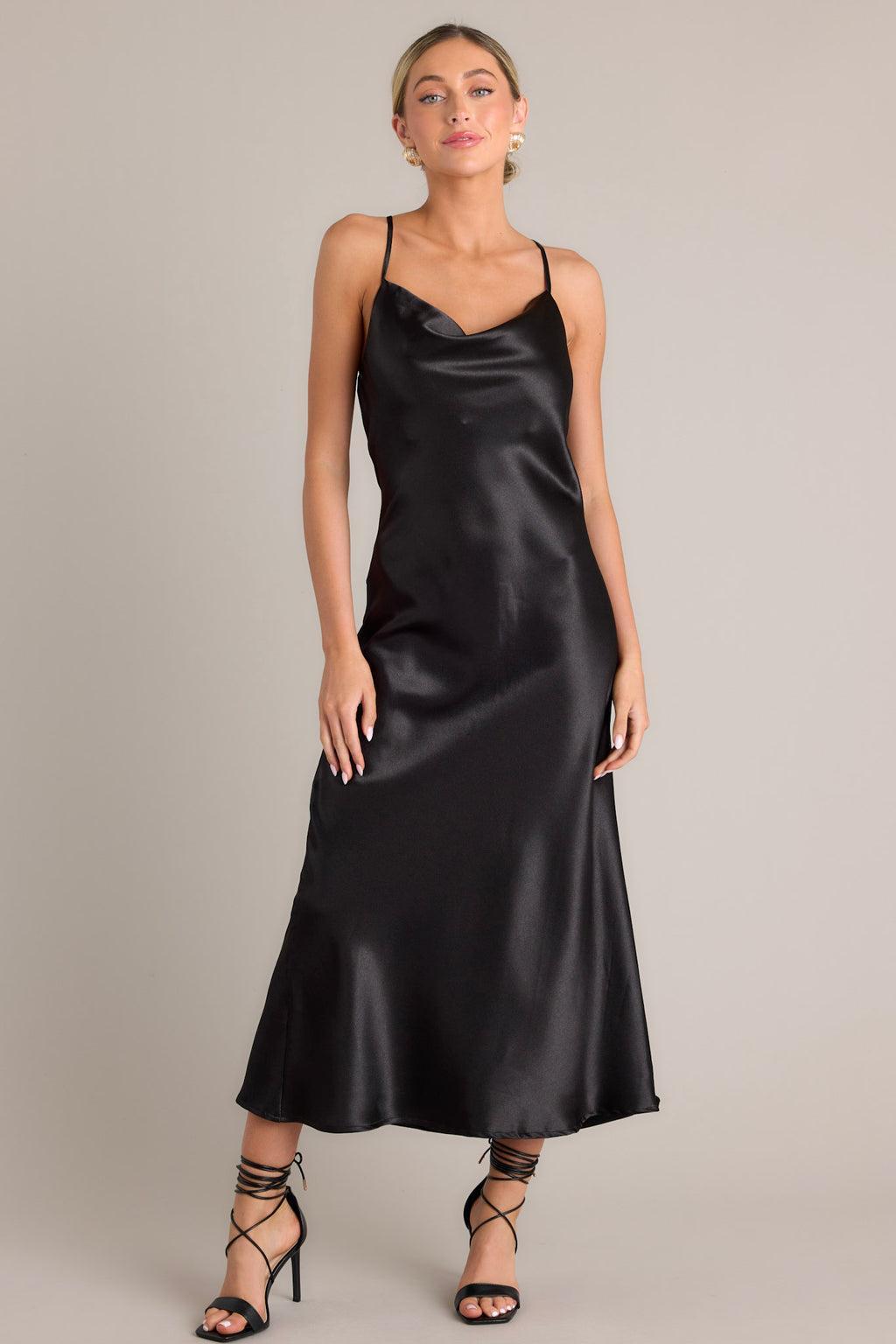 All Yours Black Cowl Neck Maxi Dress Product Image