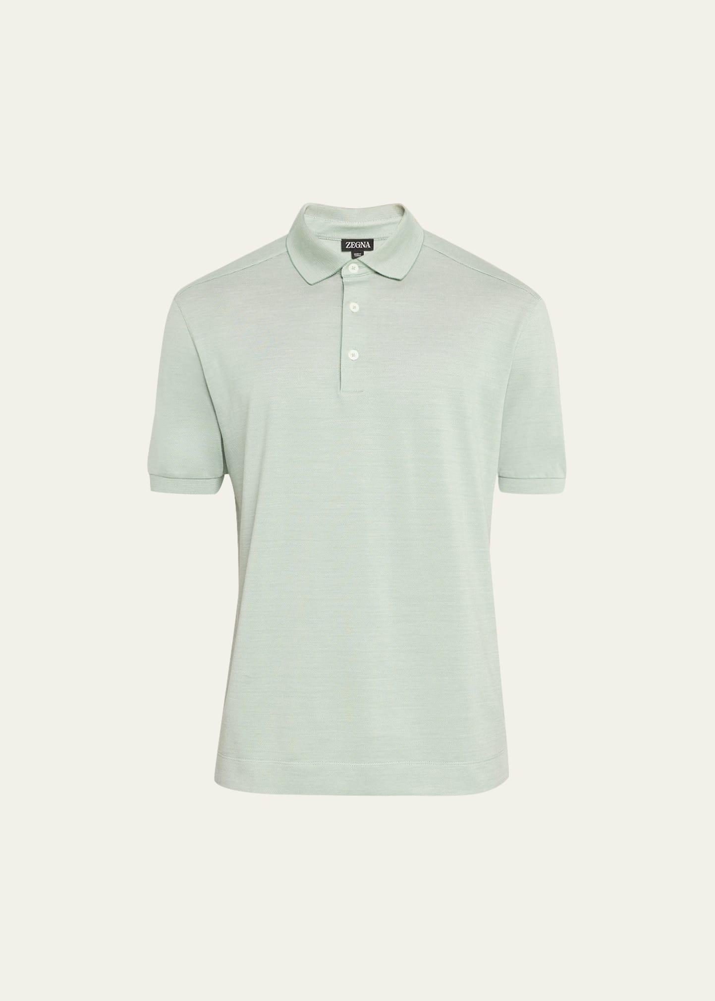 Mens Cotton-Silk Polo Shirt Product Image