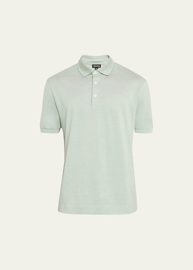 Mens Cotton-Silk Polo Shirt Product Image