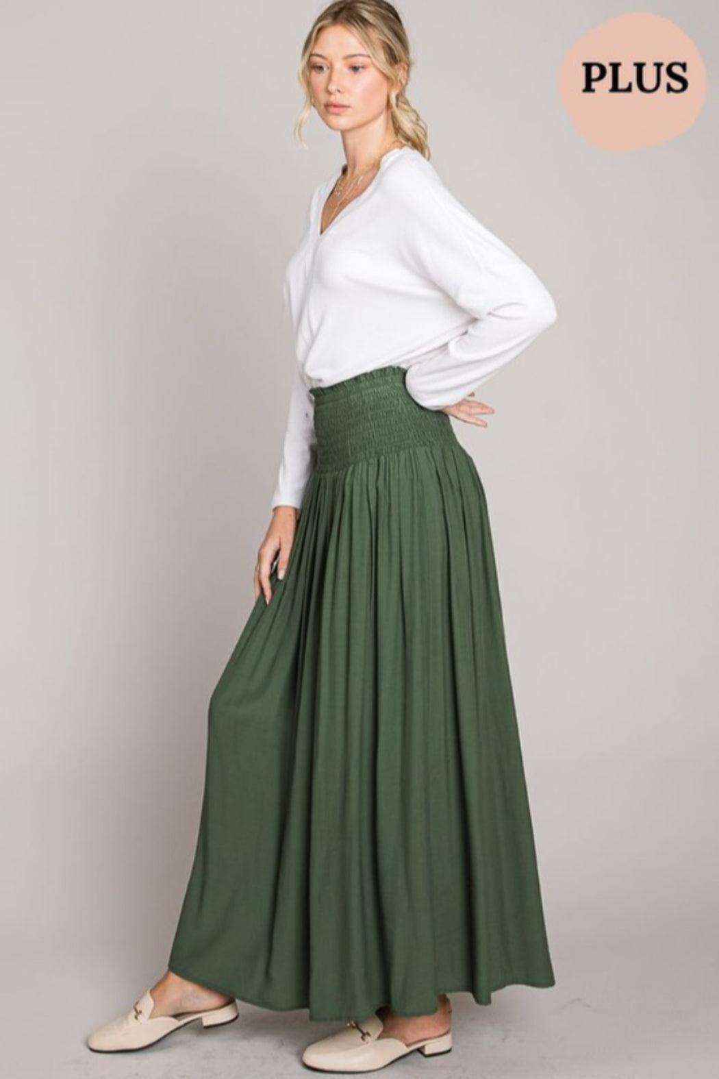 Plus Size Smocked Wait Maxi Skirt Product Image