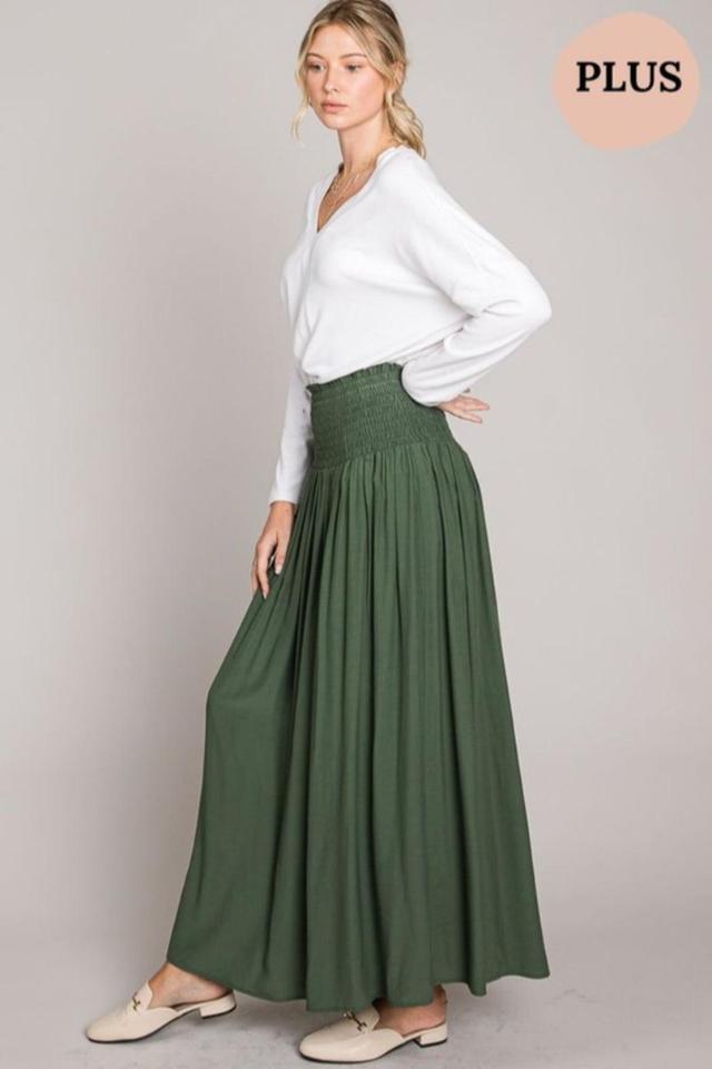 Plus Size Smocked Wait Maxi Skirt Female Product Image