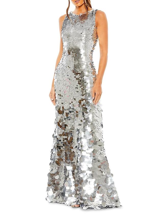 Womens Sequined Sleeveless Gown Product Image