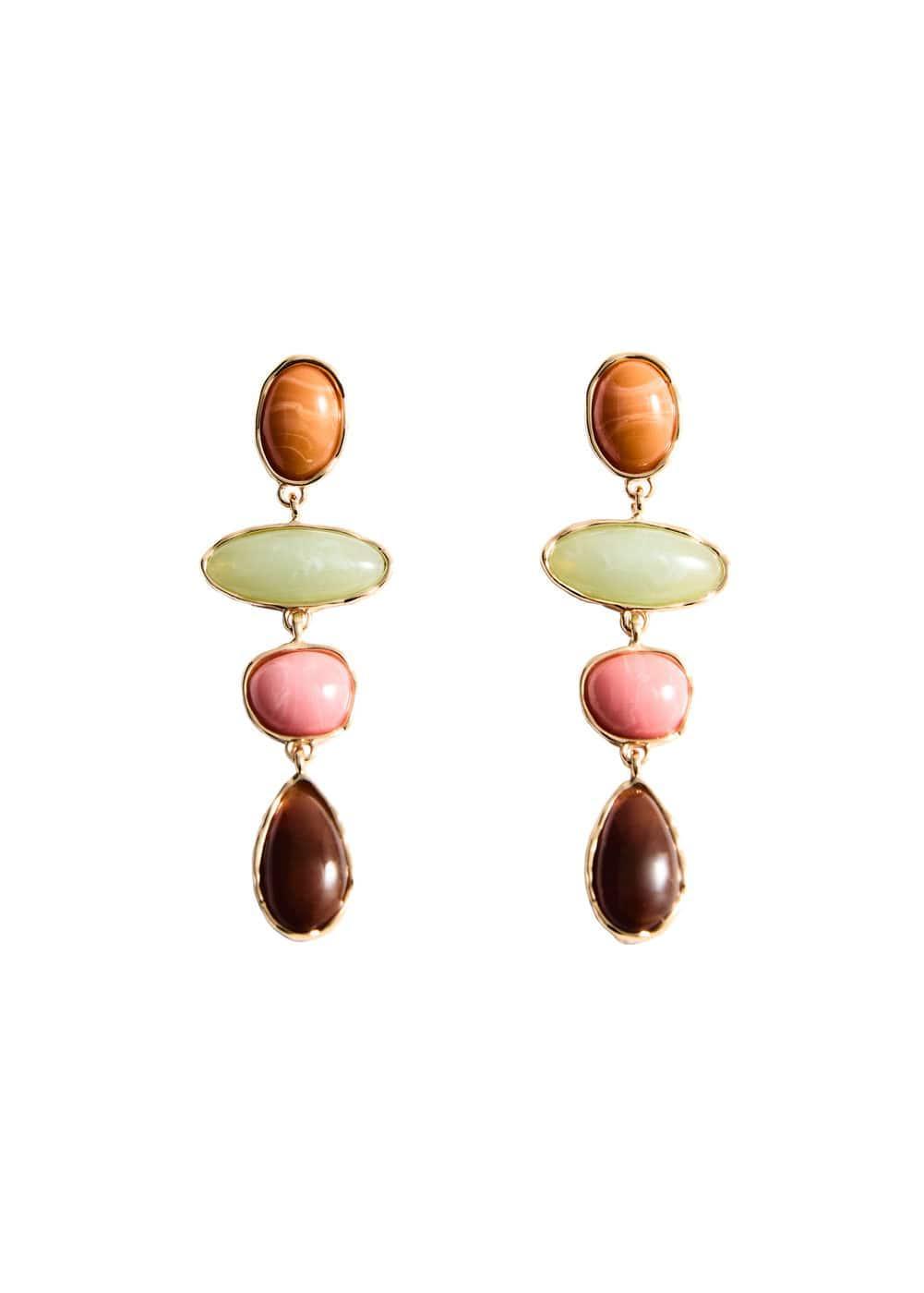 MANGO - Stone pendant earrings - One size - Women Product Image