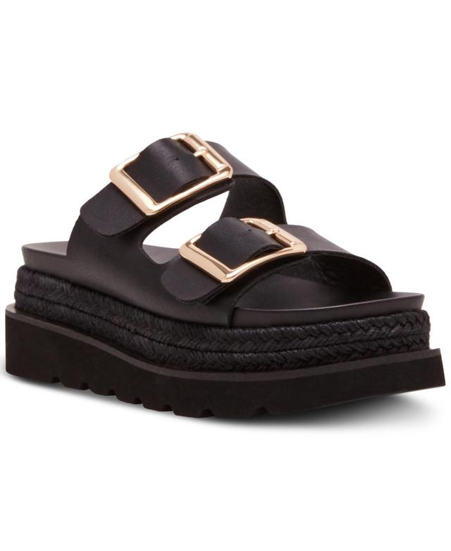 Madden Girl Mythiccal Slip-On Buckled Banded Platform Raffia Sandals Product Image