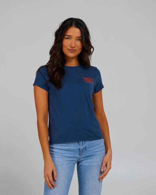 Surf Check Modern Tee - Denim Female Product Image