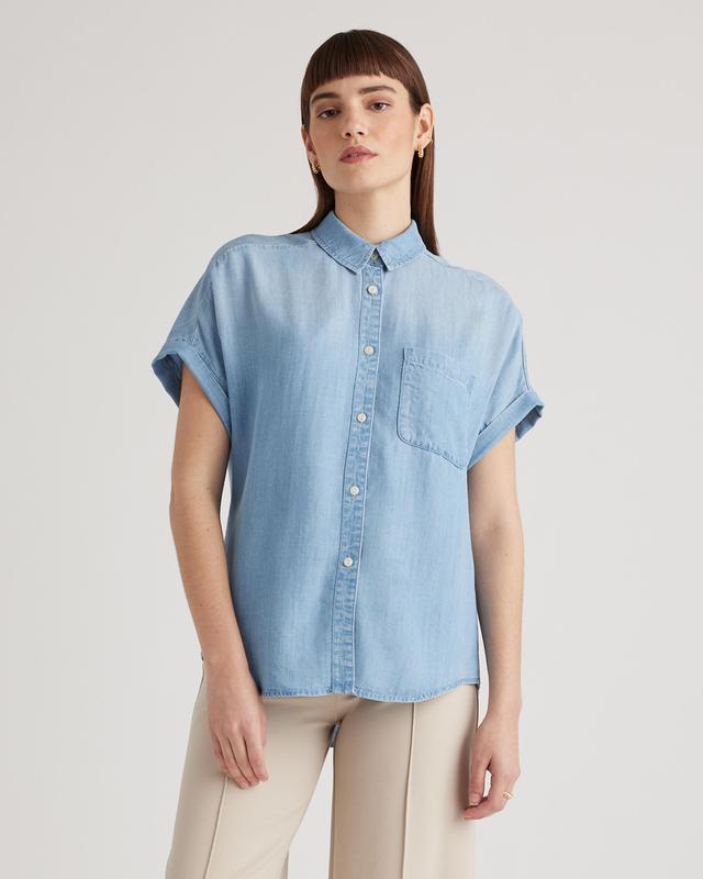 Chambray Tencel Short Sleeve Shirt Product Image