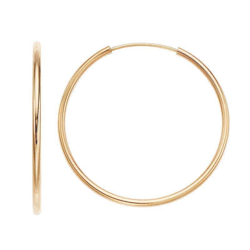 Taylor Grace 10k Gold Endless Hoop Earrings, Womens, Yellow Product Image