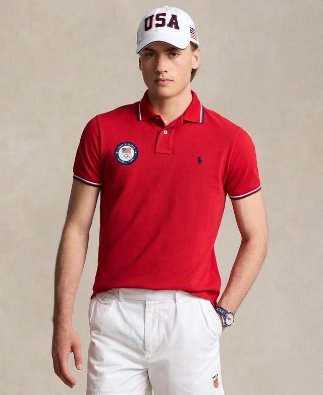 Polo Ralph Lauren Mens Team Usa Custom Slim-Fit Mesh Polo Shirt Product Image