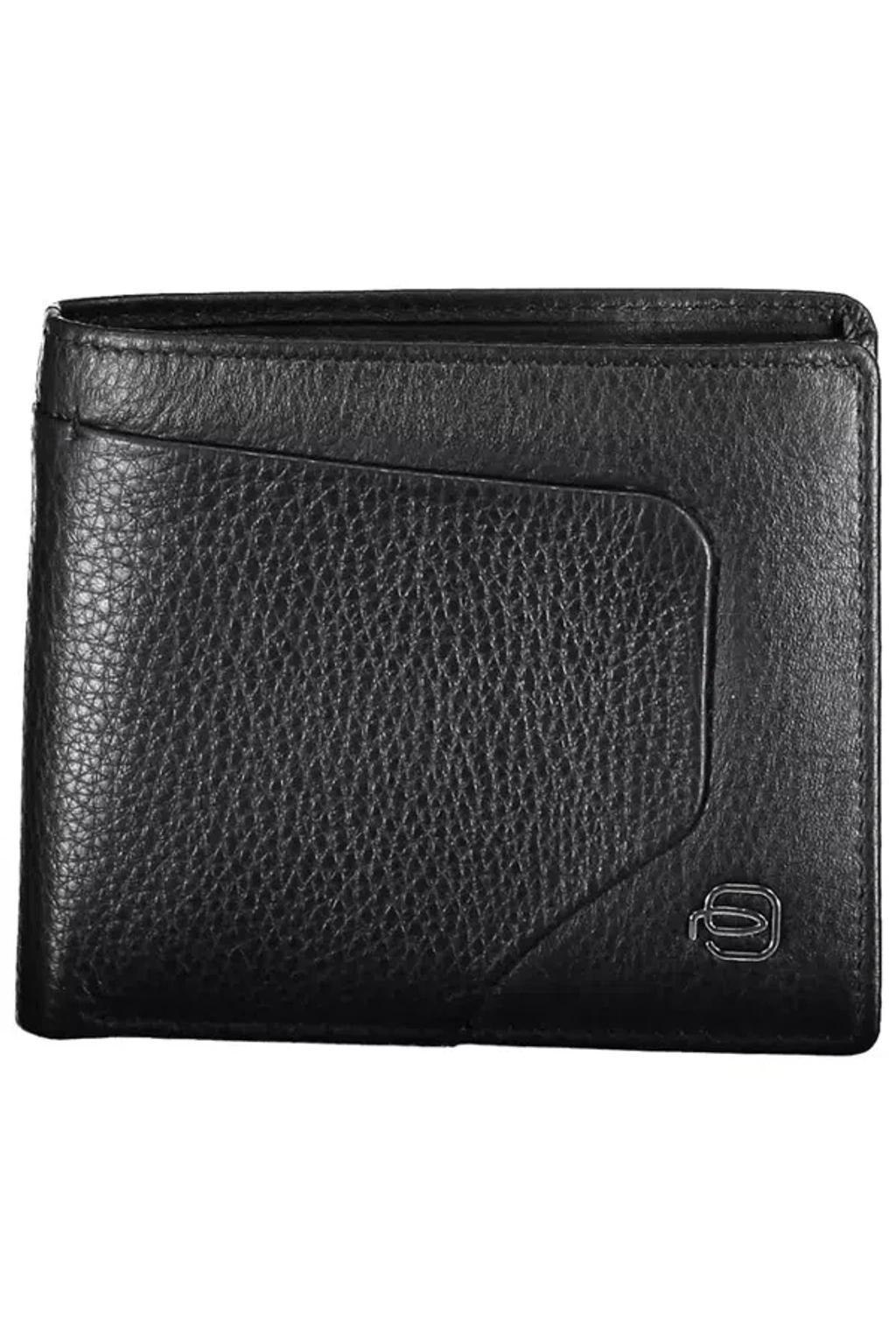 PIQUADRO Sleek Black Leather Bifold Wallet With Rfid Block Product Image