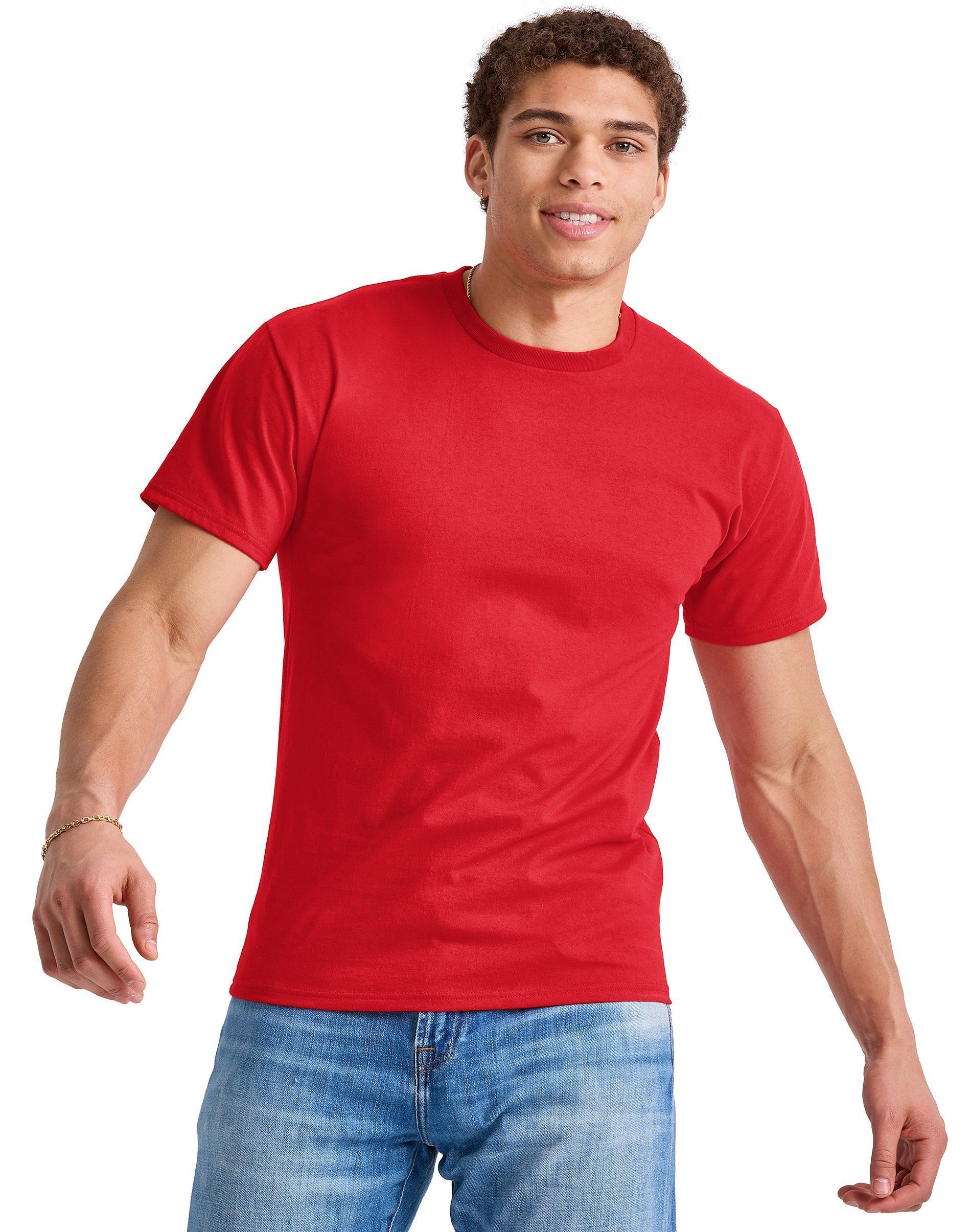 Mens Hanes Essentials 6-Pack Cotton T-Shirt Product Image