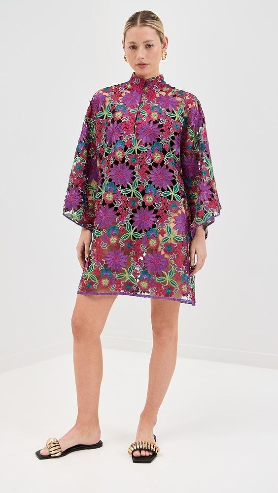 La Vie Style House Embroidered Florals Mini Caftan | Shopbop Product Image