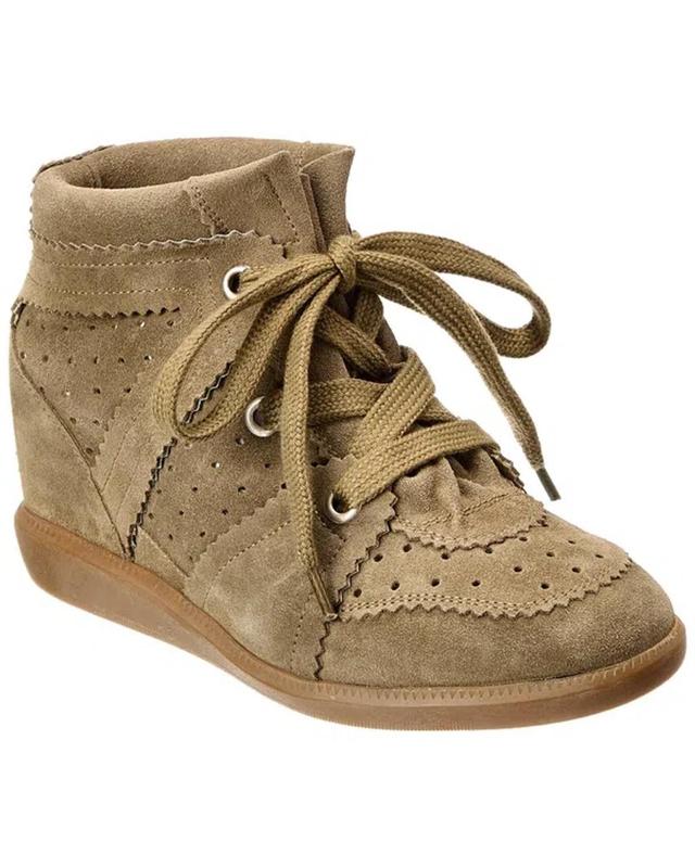 ISABEL MARANT Bobby Suede Wedge Sneakers In Brown Product Image