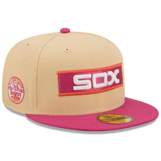 Mens New Era /Pink Chicago White Sox 1933 MLB All-Star Game 50th Anniversary Mango Passion 59FIFTY Fitted Hat Product Image